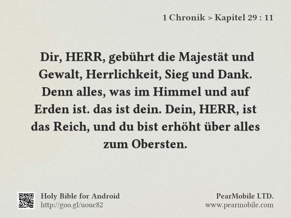 1 Chronik, Kapitel 29:11